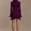 Samira Knit Long Sleeve Mini Dress – Plum Samira Knit Long Sleeve Mini Dress – Plum
