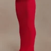 Samira Knit Wired Maxi Skirt – Red