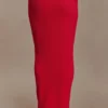 Samira Knit Wired Maxi Skirt – Red