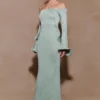 Sandrine Lurex Knit Maxi Dress – Aqua Sandrine Lurex Knit Maxi Dress – Aqua