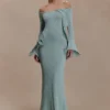 Sandrine Lurex Knit Maxi Dress – Aqua Sandrine Lurex Knit Maxi Dress – Aqua