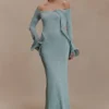 Sandrine Lurex Knit Maxi Dress – Aqua Sandrine Lurex Knit Maxi Dress – Aqua