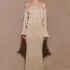 Sandrine Lurex Knit Maxi Dress – Gold Sandrine Lurex Knit Maxi Dress – Gold