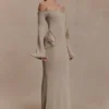 Sandrine Lurex Knit Maxi Dress – Gold Sandrine Lurex Knit Maxi Dress – Gold