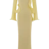 Sandrine Off Shoulder Knit Maxi Dress – Lemon Sandrine Off Shoulder Knit Maxi Dress – Lemon