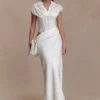 Saphira Shirt Corset Maxi Dress – White