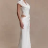 Saphira Shirt Corset Maxi Dress – White