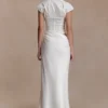 Saphira Shirt Corset Maxi Dress – White