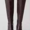 Sarah Faux Leather Crocodile Boot – Chocolate