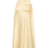 Sarah Strapless Maxi Dress With Waist Tie – Lemon