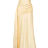Sarah Strapless Maxi Dress With Waist Tie – Lemon