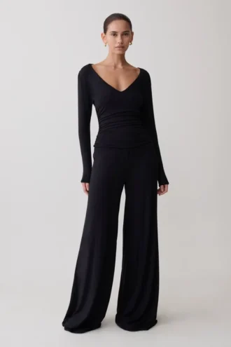 Sari Long Sleeve Modal Top – Black