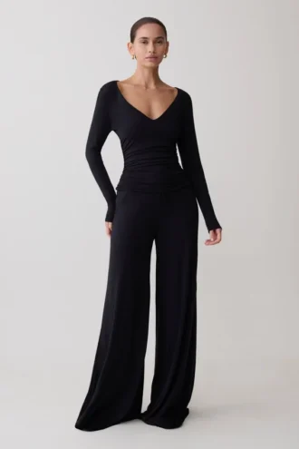 Sari Long Sleeve Modal Top – Black