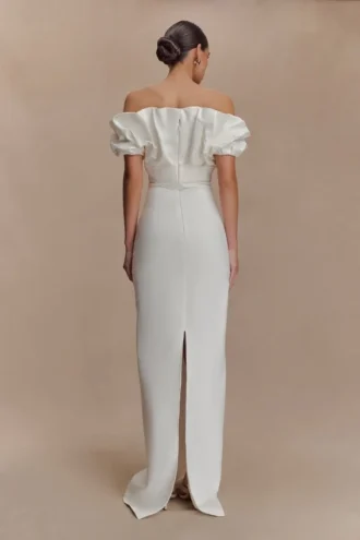 Sariya Sculptural Maxi Dress – White