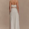 Scottie Gathered Linen Knot Maxi Skirt – Oat Marle