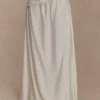 Scottie Gathered Linen Knot Maxi Skirt – Oat Marle