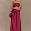 Scottie Shirred Linen Bandeau – Wine Scottie Shirred Linen Bandeau – Wine