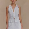 Scout Sleeveless Linen Shirt – White
