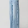 Sebastian Straight Leg Denim Jeans With Fray Hem – Washed Light Blue Sebastian Straight Leg Denim Jeans With Fray Hem – Washed Light Blue
