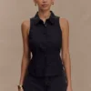 Selene Sleeveless Halter Shirt – Black Selene Sleeveless Halter Shirt – Black