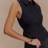 Selene Sleeveless Halter Shirt – Black Selene Sleeveless Halter Shirt – Black