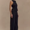 Selene Sleeveless Halter Shirt – Black Selene Sleeveless Halter Shirt – Black