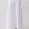 Selma Curved Waist Midi Skirt – White