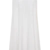Selma Curved Waist Midi Skirt – White