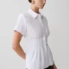 Selma Short Sleeve Linen Shirt – White