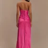Serena Strapless Taffeta Maxi Dress – Crimson Pink