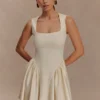 Sharon Scuba Jersey Mini Dress – Ivory