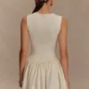 Sharon Scuba Jersey Mini Dress – Ivory
