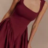Sharon Scuba Jersey Mini Dress – Wine Sharon Scuba Jersey Mini Dress – Wine