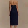 Shauna Denim Halter Midi Dress – Indigo Blue Shauna Denim Halter Midi Dress – Indigo Blue