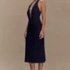 Shauna Denim Halter Midi Dress – Indigo Blue Shauna Denim Halter Midi Dress – Indigo Blue