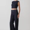 Sienna Flare Mid Rise Denim Jeans – Indigo Pinstripe Sienna Flare Mid Rise Denim Jeans – Indigo Pinstripe