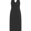 Simona Halter Neck Midi Dress – Black
