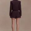 Simone Cropped Suiting Blazer – Dark Chocolate