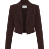Simone Cropped Suiting Blazer – Dark Chocolate