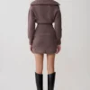 Skylaine Knit Mini Skirt – Brown Marle