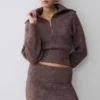 Skylaine Zip Knit Jumper – Brown Marle Skylaine Zip Knit Jumper – Brown Marle