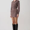 Skylaine Knit Mini Skirt – Brown Marle