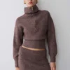 Skylaine Zip Knit Jumper – Brown Marle Skylaine Zip Knit Jumper – Brown Marle