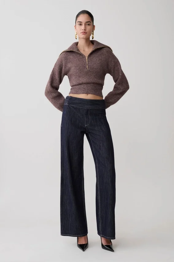 Skylaine Zip Knit Jumper – Brown Marle Skylaine Zip Knit Jumper – Brown Marle