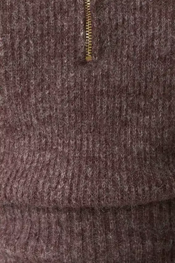 Skylaine Zip Knit Jumper – Brown Marle Skylaine Zip Knit Jumper – Brown Marle