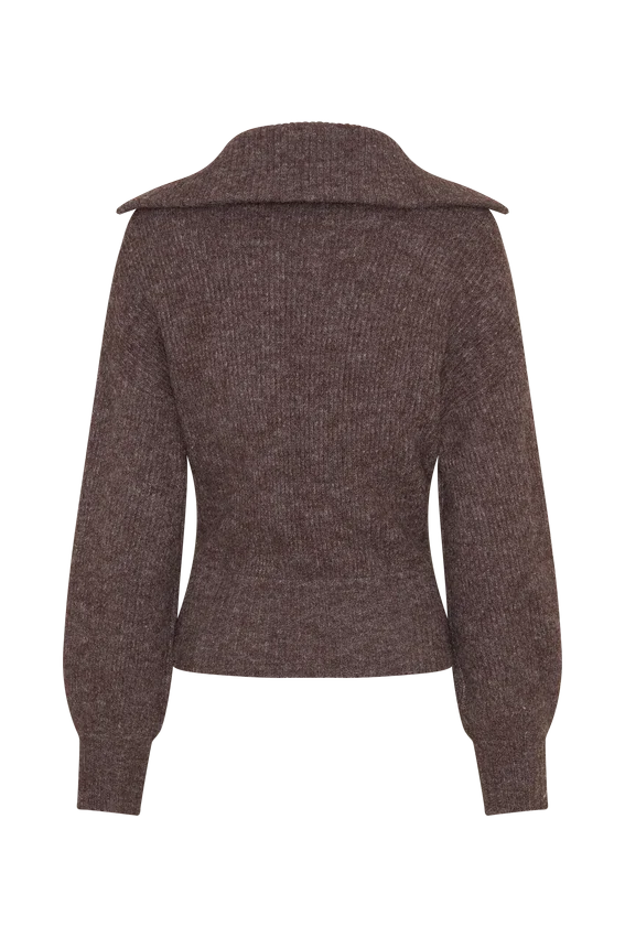 Skylaine Zip Knit Jumper – Brown Marle Skylaine Zip Knit Jumper – Brown Marle
