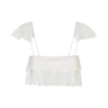 Skylar Lace Sleeveless Crop Top – White