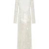 Sofia Long Sleeve Sequin Maxi Dress – White Sofia Long Sleeve Sequin Maxi Dress – White