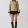 Solange Zip Up Collared Jacket – Natural
