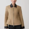 Solange Zip Up Collared Jacket – Natural